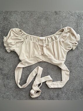 Ocean Drive Women’s Cream Crop Top